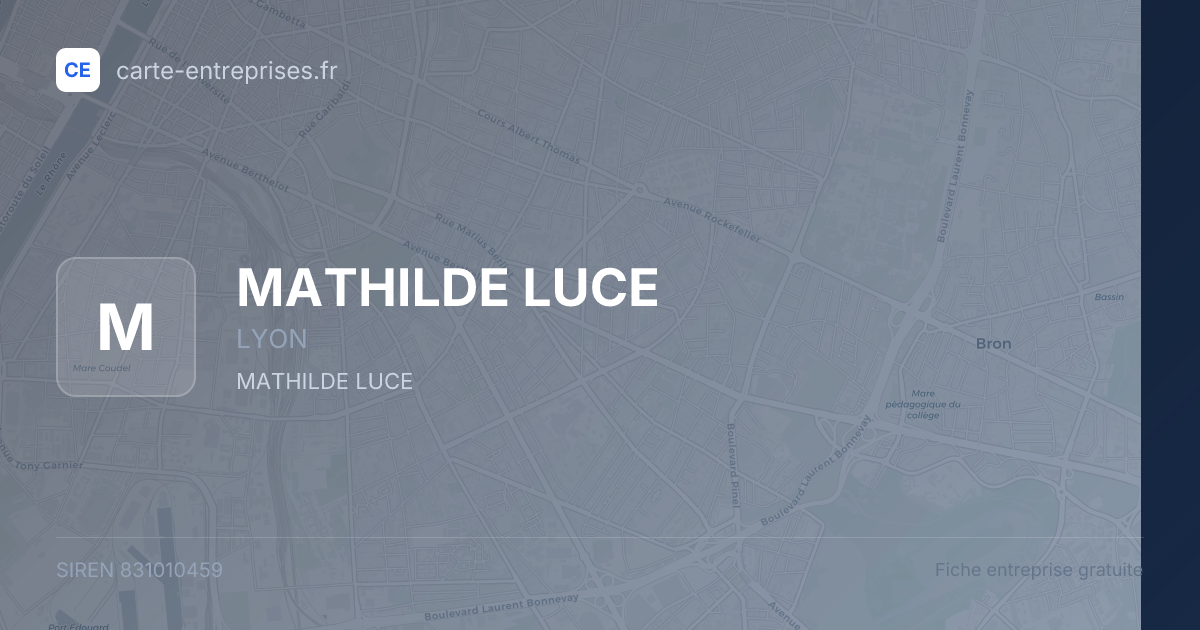 MATHILDE LUCE — 831010459 — fiche entreprise