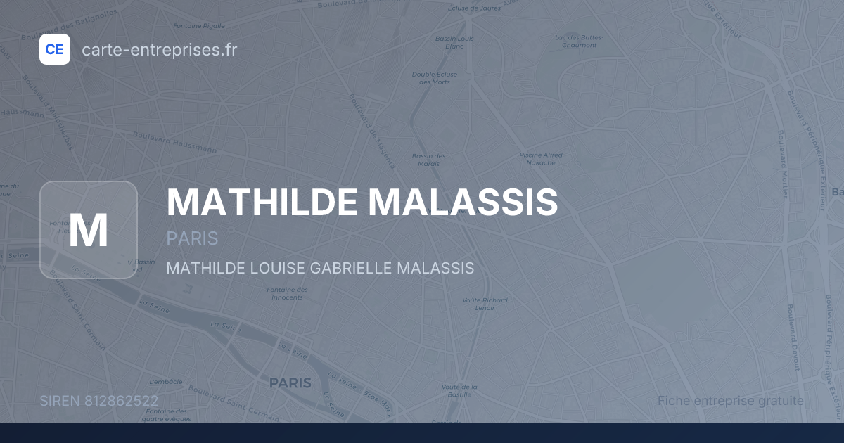 MATHILDE MALASSIS — 812862522 — fiche entreprise