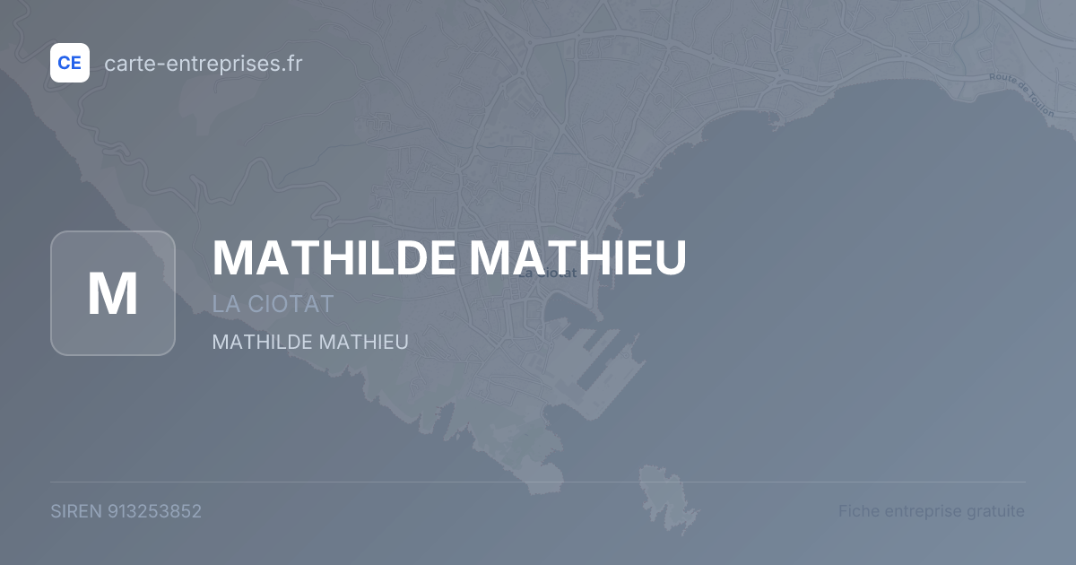 MATHILDE MATHIEU — 913253852 — fiche entreprise