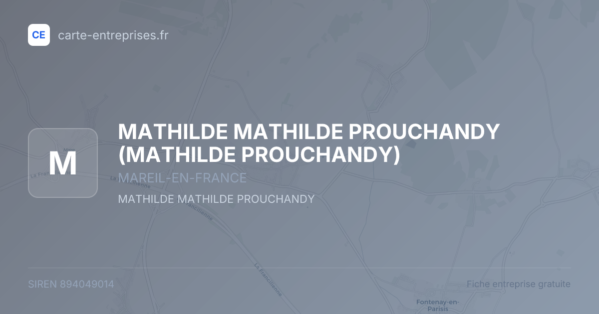 MATHILDE MATHILDE PROUCHANDY (MATHILDE PROUCHANDY) — 894049014 — fiche entreprise