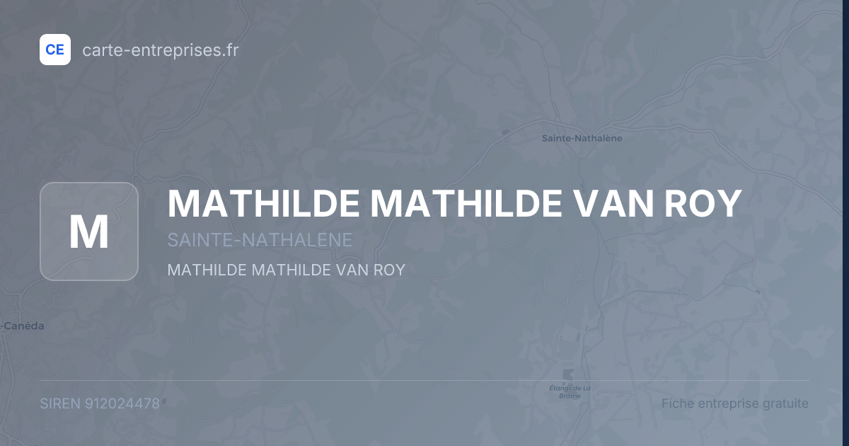 MATHILDE MATHILDE VAN ROY — 912024478 — fiche entreprise