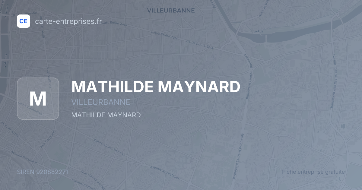 MATHILDE MAYNARD — 920882271 — fiche entreprise