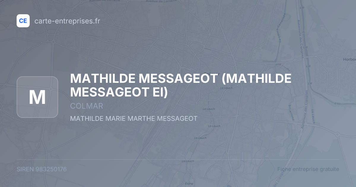MATHILDE MESSAGEOT (MATHILDE MESSAGEOT EI) — 983250176 — fiche entreprise