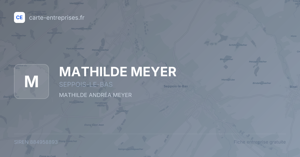 MATHILDE MEYER — 884958893 — fiche entreprise