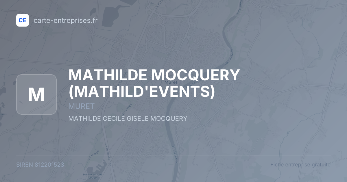 MATHILDE MOCQUERY (MATHILD'EVENTS) — 812201523 — fiche entreprise