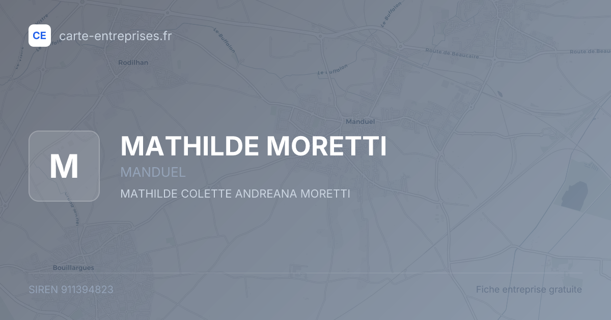 MATHILDE MORETTI — 911394823 — fiche entreprise