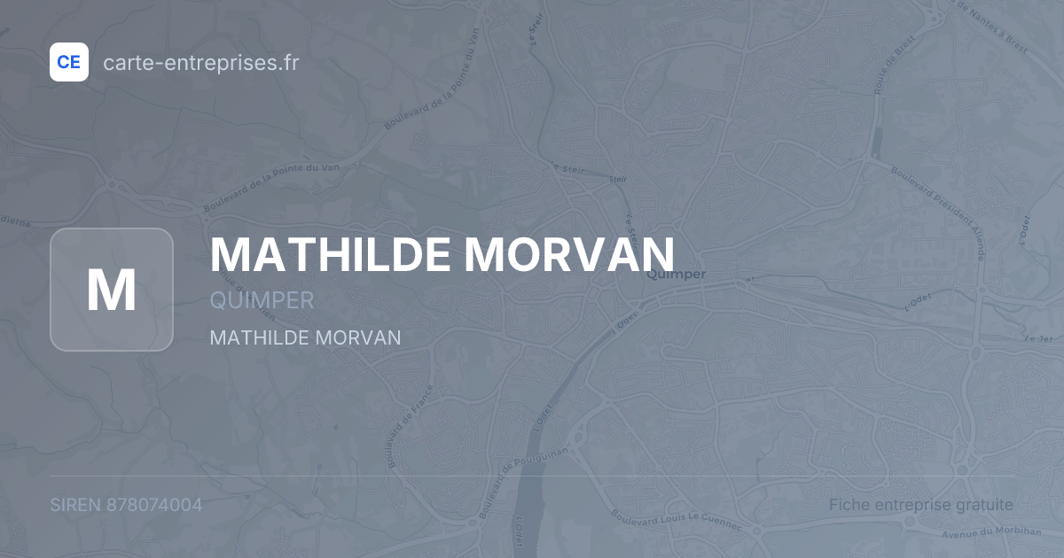 MATHILDE MORVAN — 878074004 — fiche entreprise