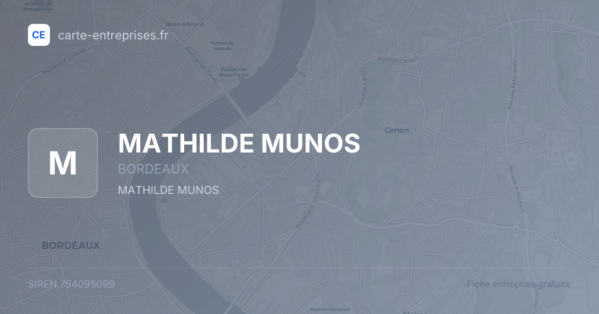 MATHILDE MUNOS — 754095099 — fiche entreprise