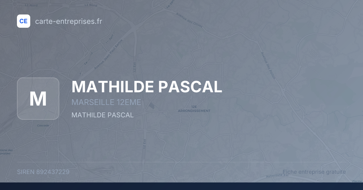 MATHILDE PASCAL — 892437229 — fiche entreprise