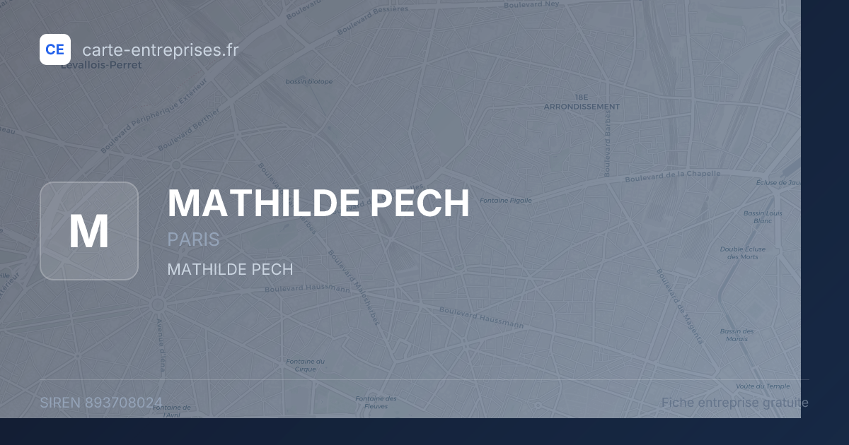 MATHILDE PECH — 893708024 — fiche entreprise
