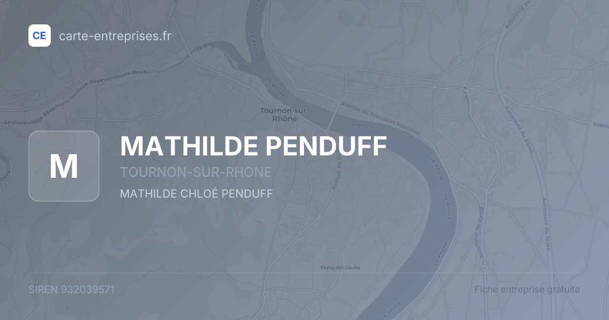 MATHILDE PENDUFF — 932039571 — fiche entreprise