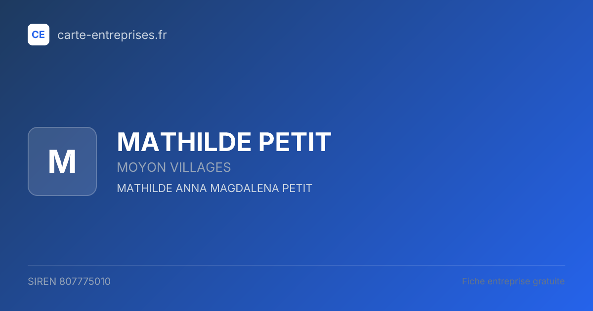 MATHILDE PETIT — 807775010 — fiche entreprise