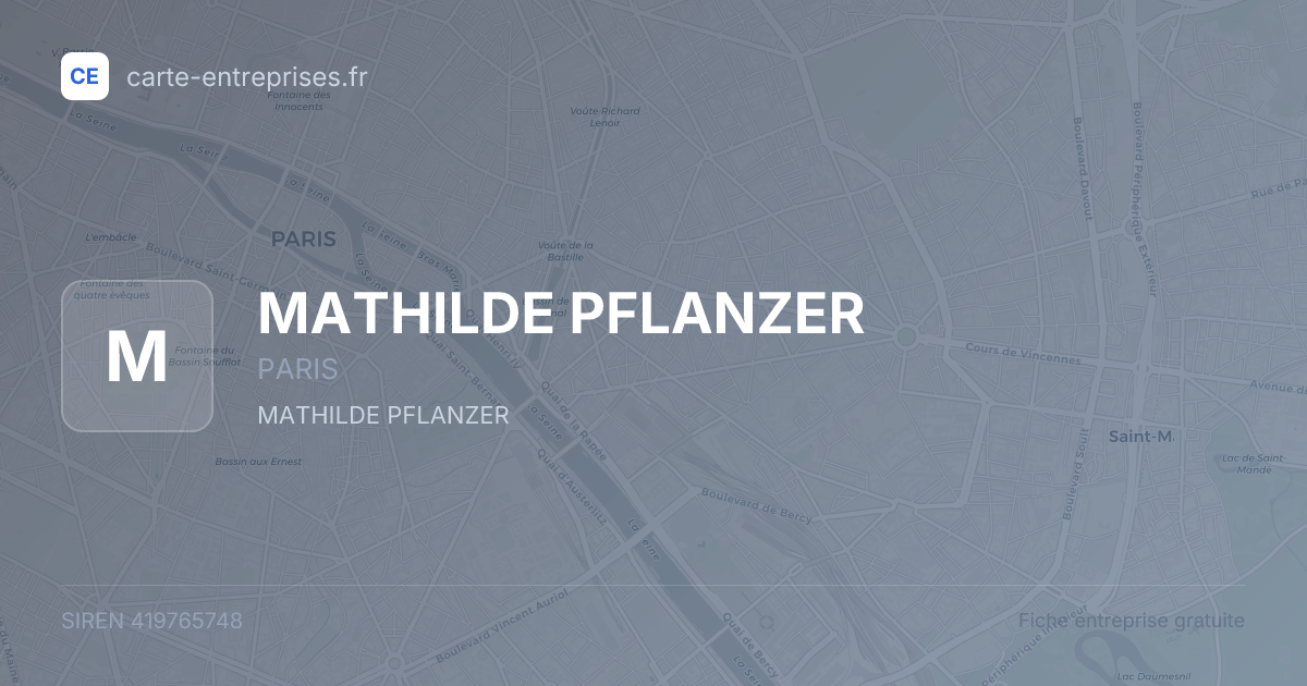 MATHILDE PFLANZER — 419765748 — fiche entreprise