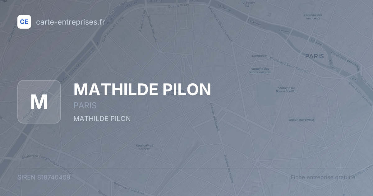 MATHILDE PILON — 818740409 — fiche entreprise