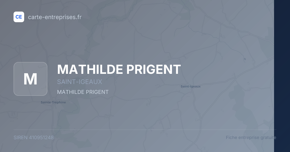 MATHILDE PRIGENT — 410951248 — fiche entreprise