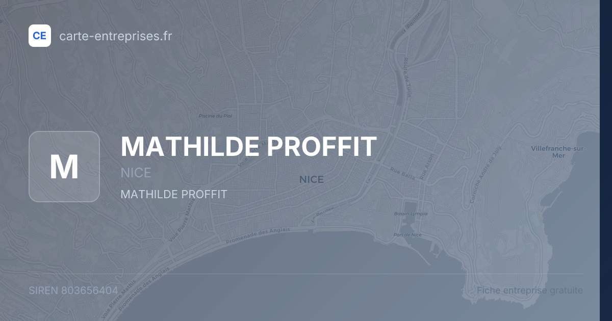 MATHILDE PROFFIT — 803656404 — fiche entreprise