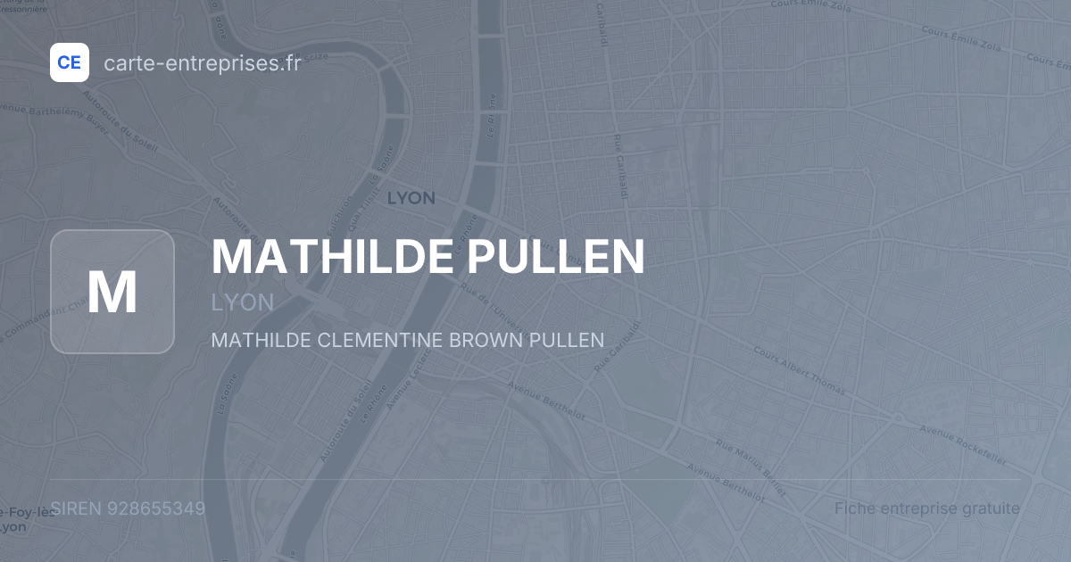 MATHILDE PULLEN — 928655349 — fiche entreprise