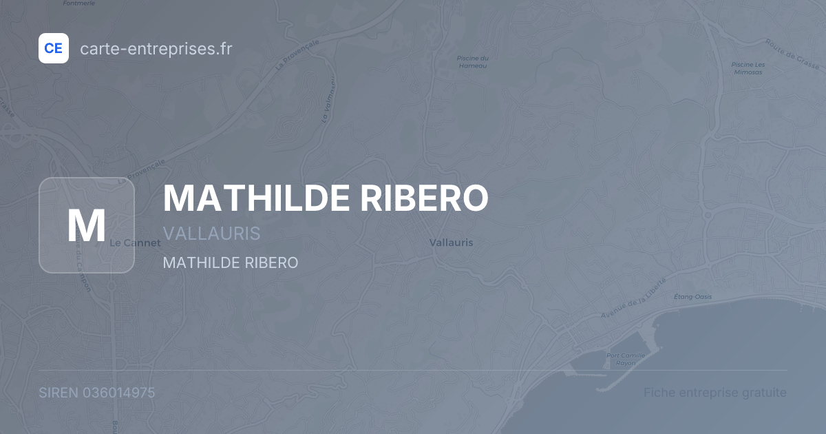 MATHILDE RIBERO — 036014975 — fiche entreprise