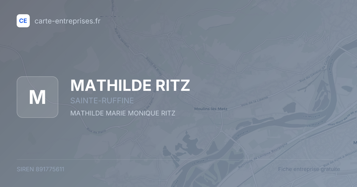 MATHILDE RITZ — 891775611 — fiche entreprise