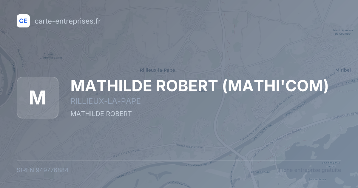 MATHILDE ROBERT (MATHI'COM) — 949776884 — fiche entreprise