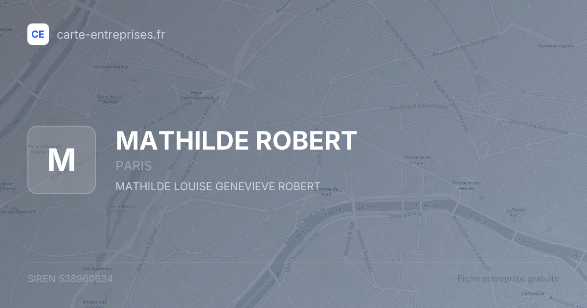 MATHILDE ROBERT — 538960634 — fiche entreprise