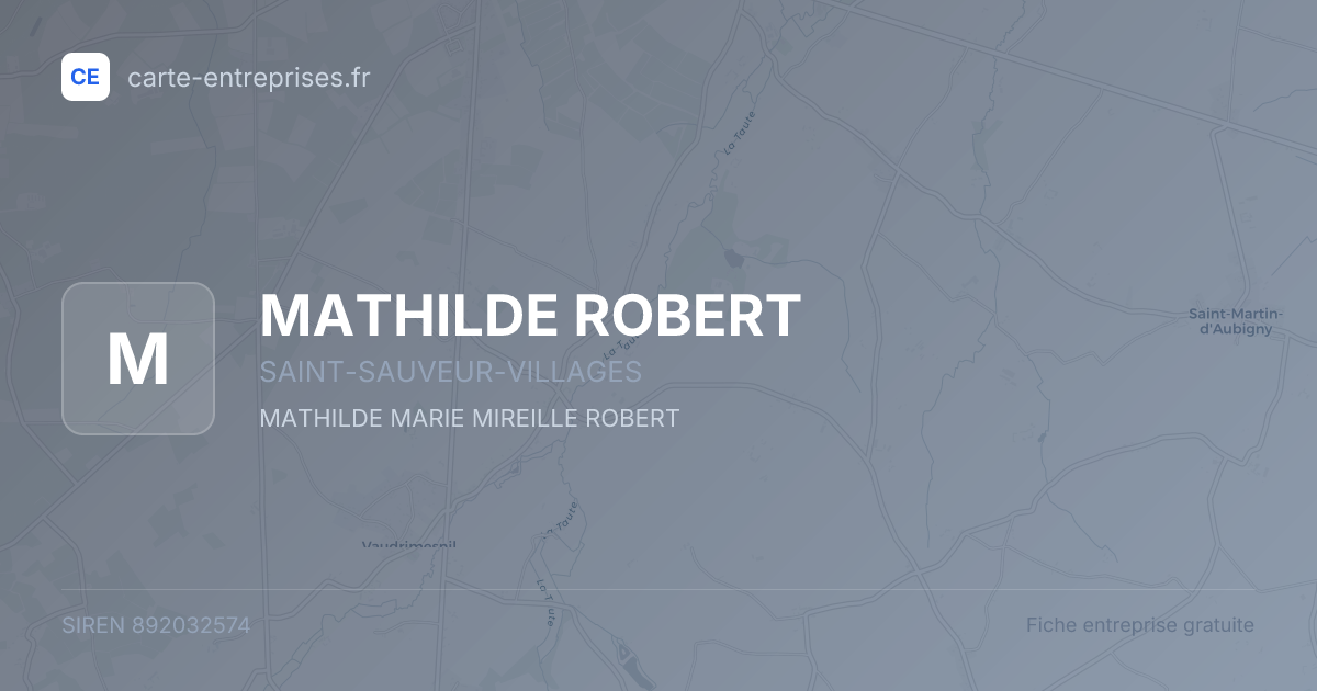 MATHILDE ROBERT — 892032574 — fiche entreprise