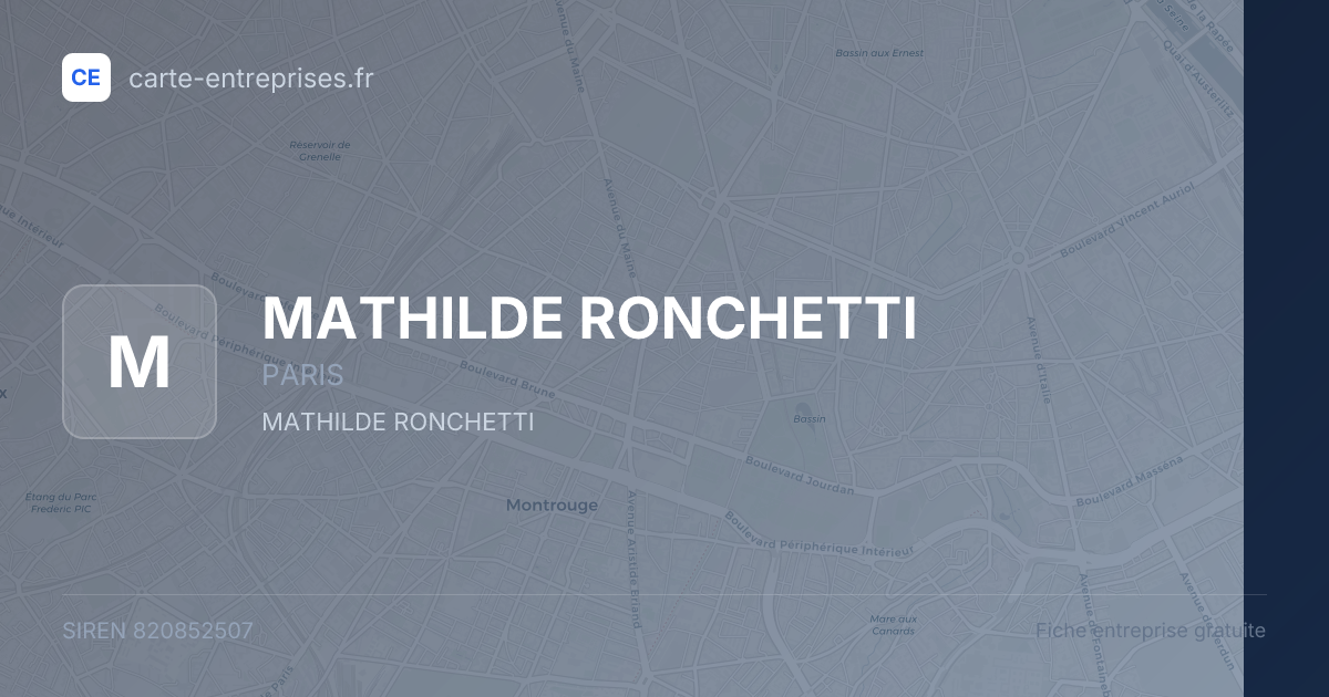 MATHILDE RONCHETTI — 820852507 — fiche entreprise