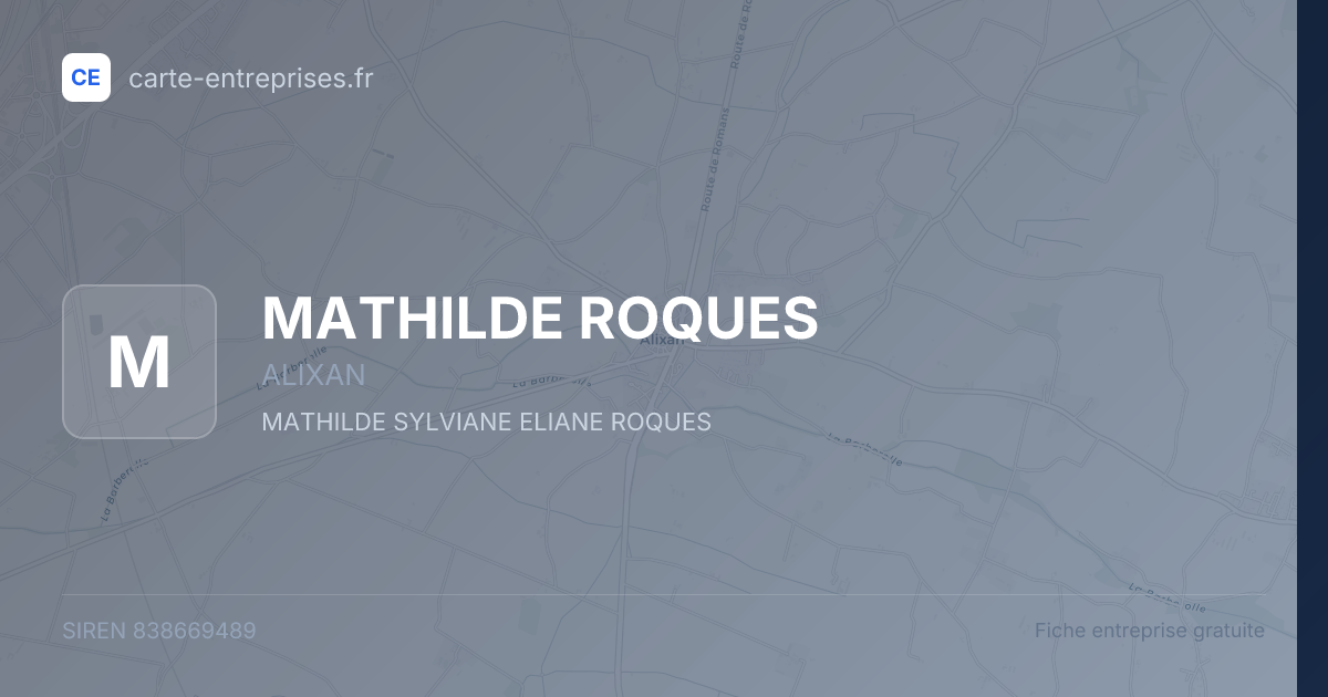 MATHILDE ROQUES — 838669489 — fiche entreprise