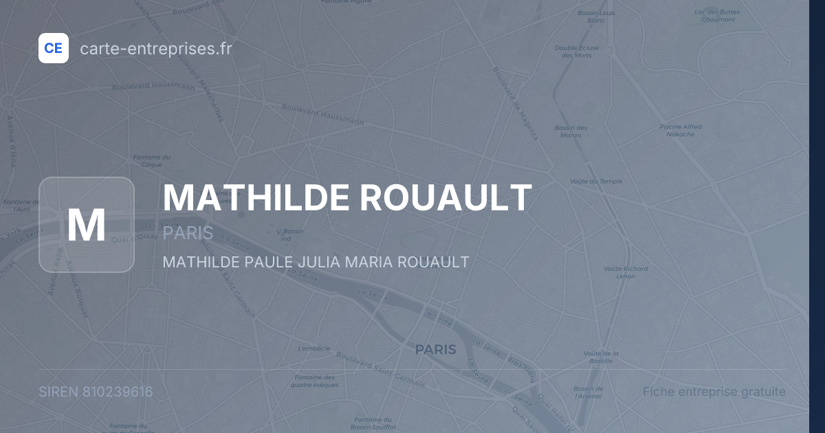 MATHILDE ROUAULT — 810239616 — fiche entreprise