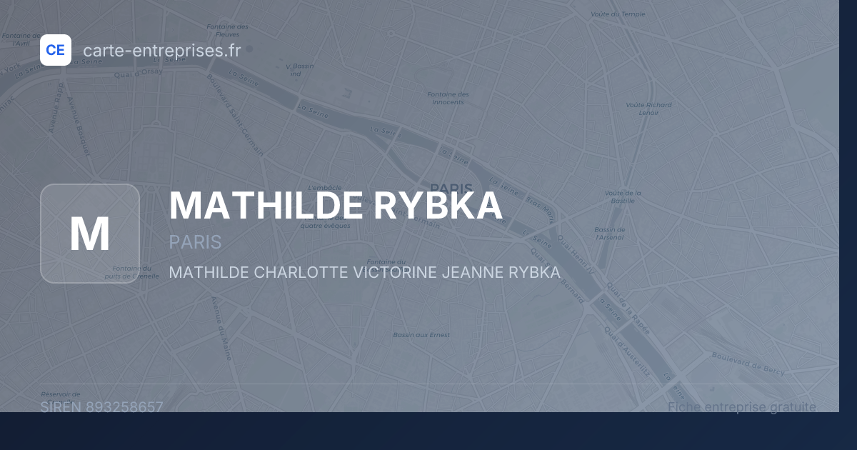 MATHILDE RYBKA — 893258657 — fiche entreprise