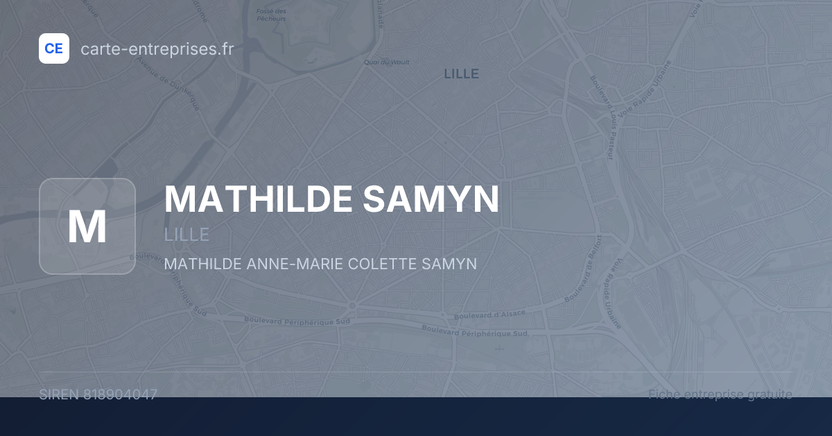 MATHILDE SAMYN — 818904047 — fiche entreprise