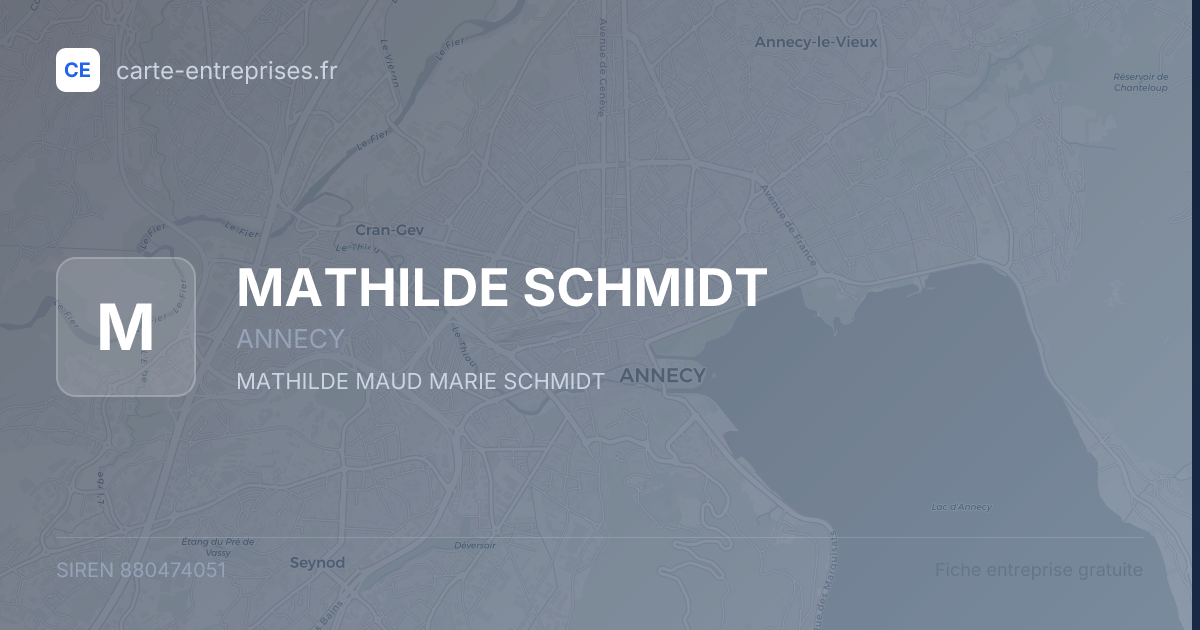 MATHILDE SCHMIDT — 880474051 — fiche entreprise