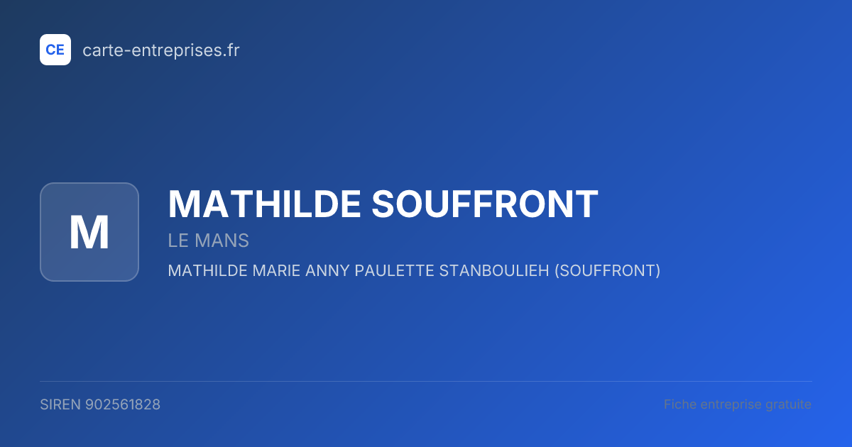 MATHILDE SOUFFRONT — 902561828 — fiche entreprise