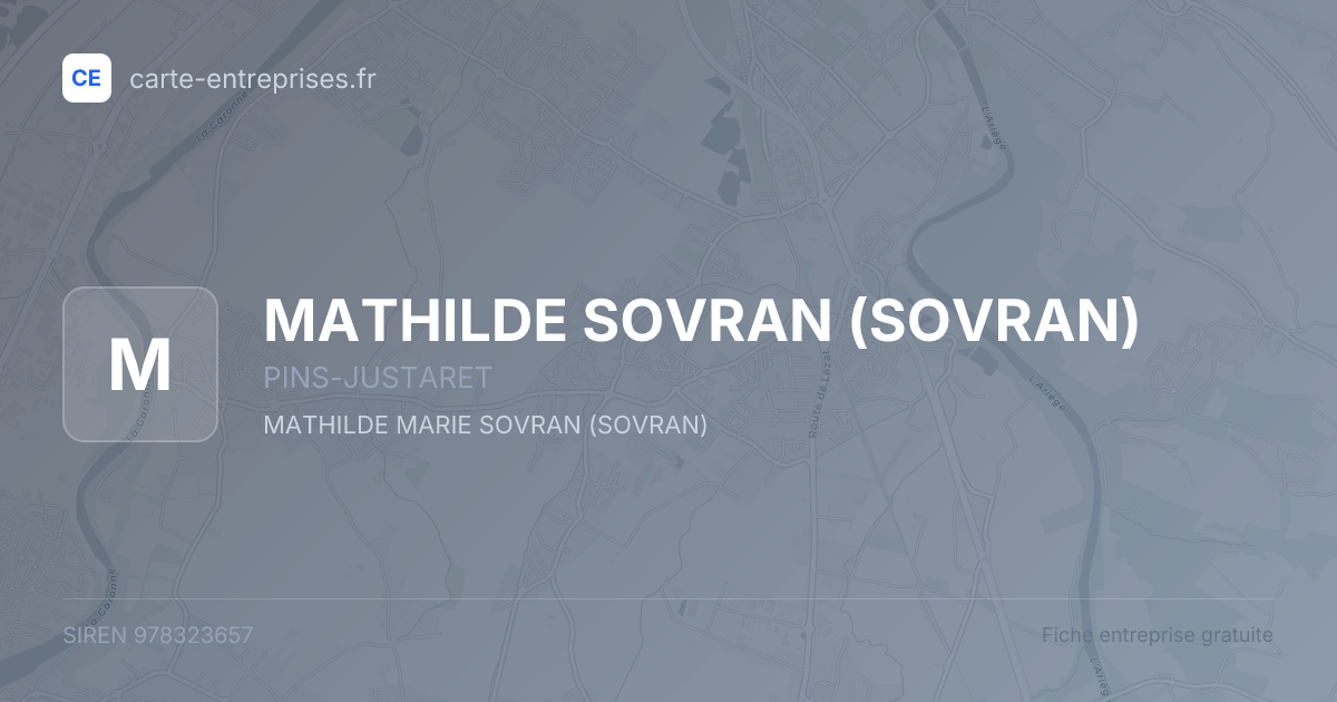 MATHILDE SOVRAN (SOVRAN) — 978323657 — fiche entreprise