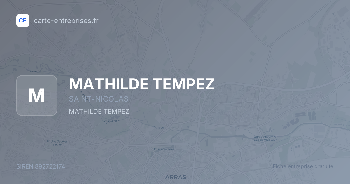 MATHILDE TEMPEZ — 892722174 — fiche entreprise