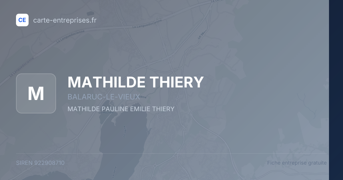 MATHILDE THIERY — 922908710 — fiche entreprise