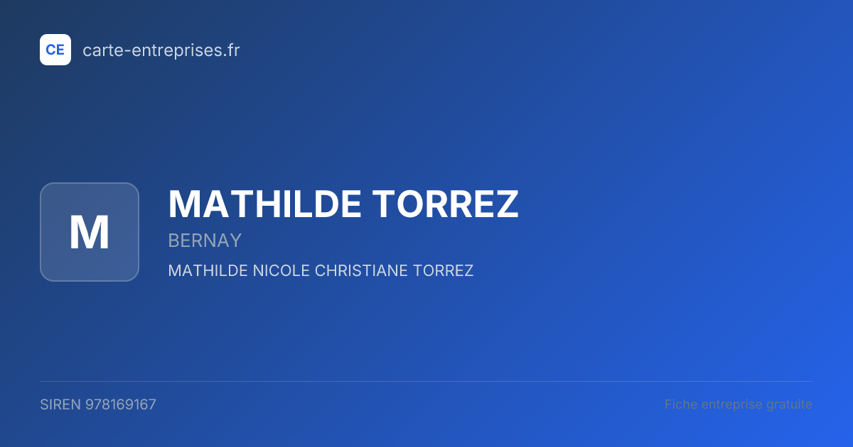 MATHILDE TORREZ — 978169167 — fiche entreprise