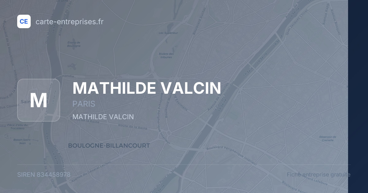 MATHILDE VALCIN — 834458978 — fiche entreprise