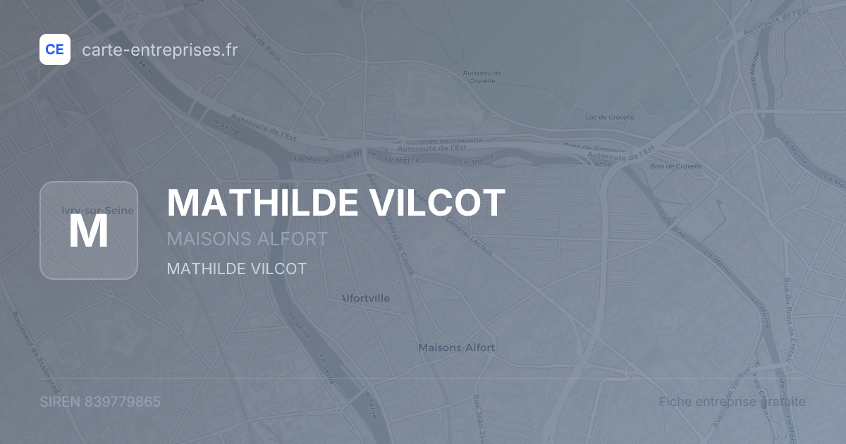 MATHILDE VILCOT — 839779865 — fiche entreprise