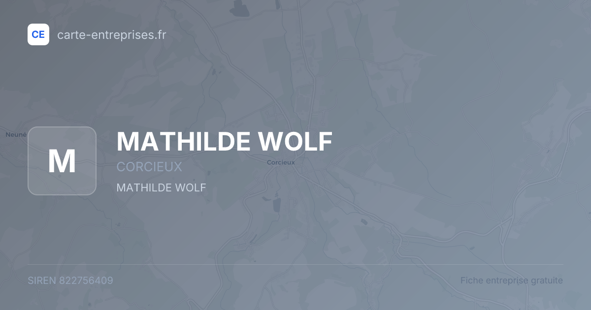 MATHILDE WOLF — 822756409 — fiche entreprise