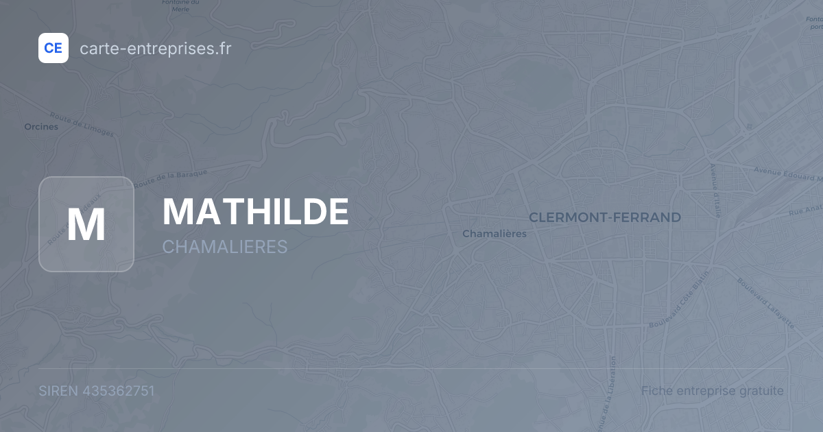 MATHILDE — 435362751 — fiche entreprise