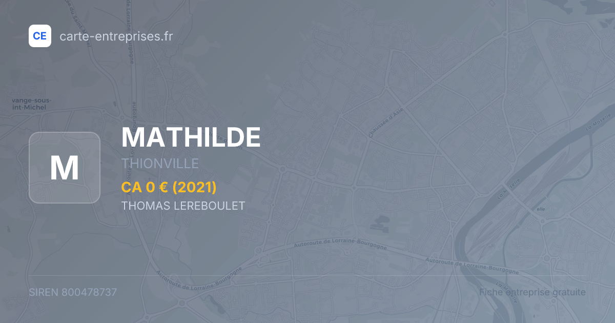 MATHILDE — 800478737 — fiche entreprise