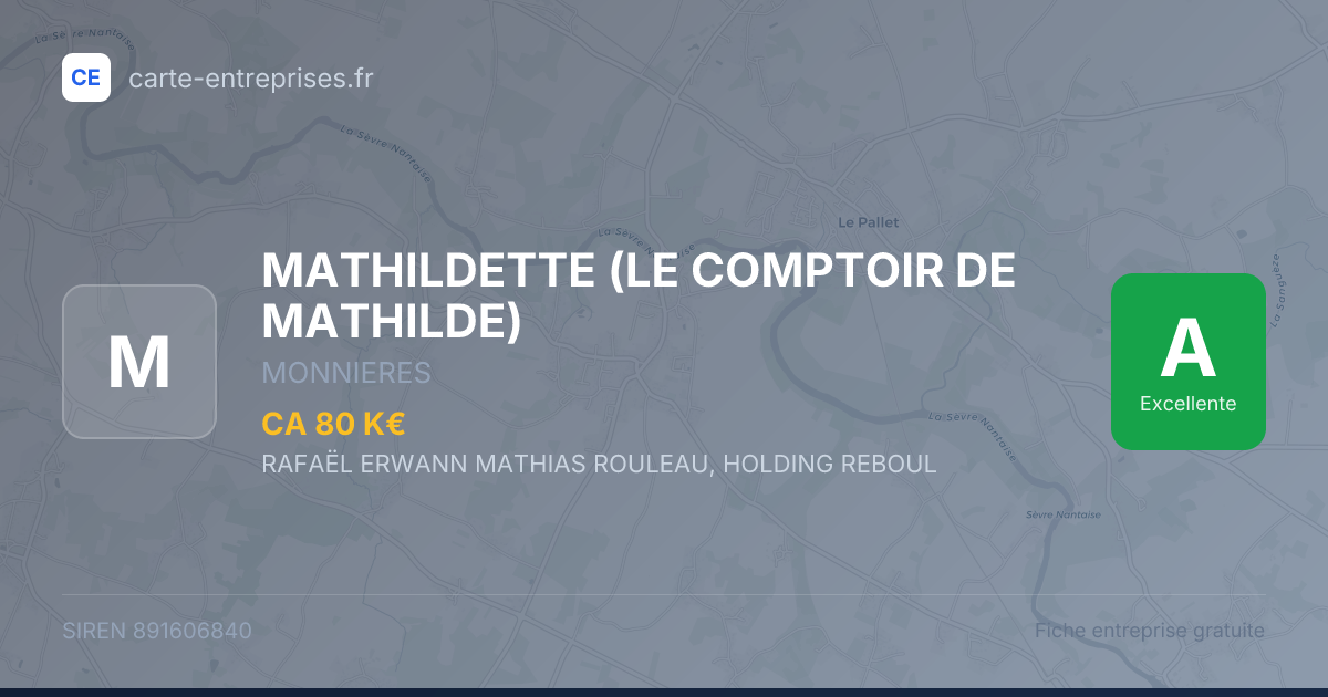 MATHILDETTE (LE COMPTOIR DE MATHILDE) — 891606840 — fiche entreprise