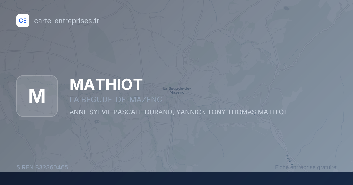 MATHIOT — 832360465 — fiche entreprise