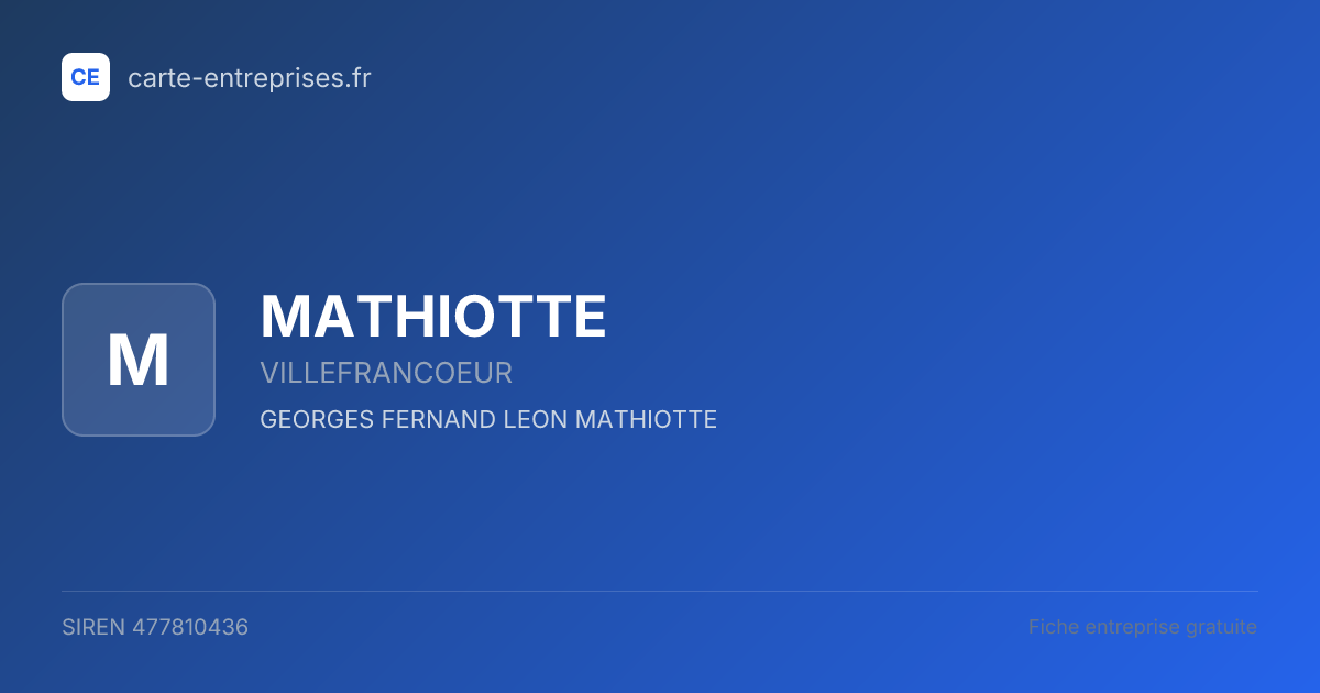 MATHIOTTE — 477810436 — fiche entreprise