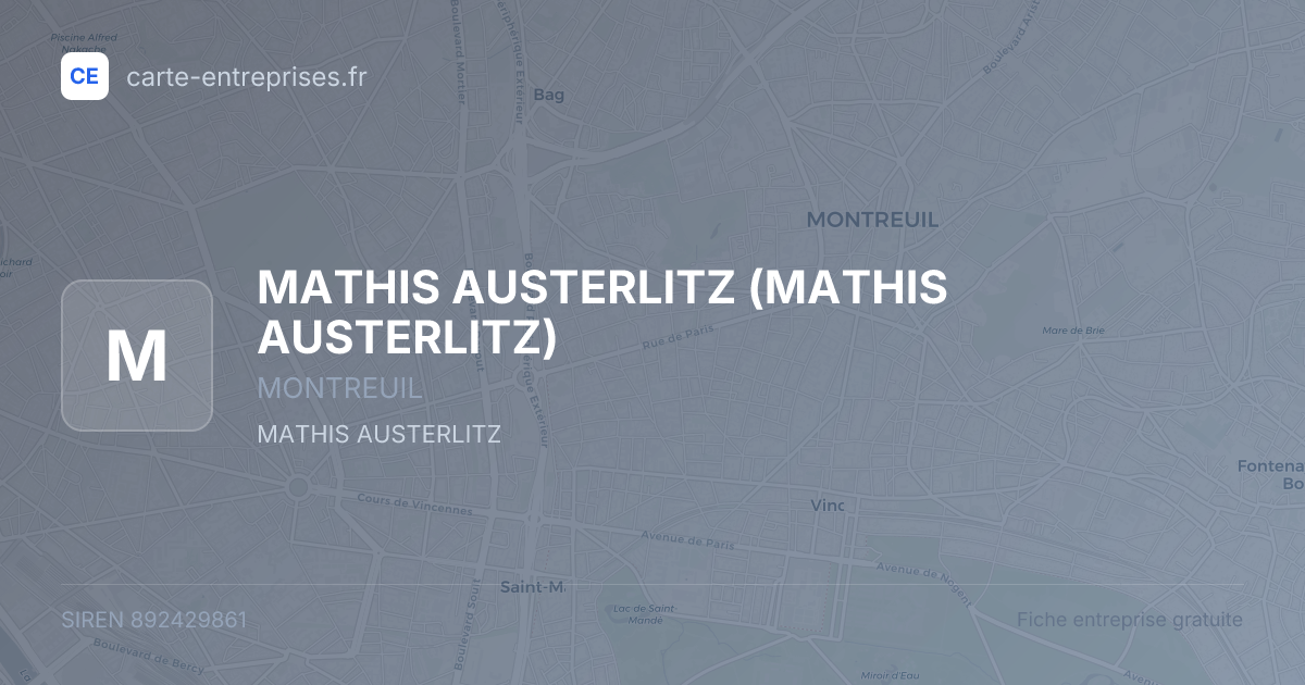 MATHIS AUSTERLITZ — 892429861 — fiche entreprise