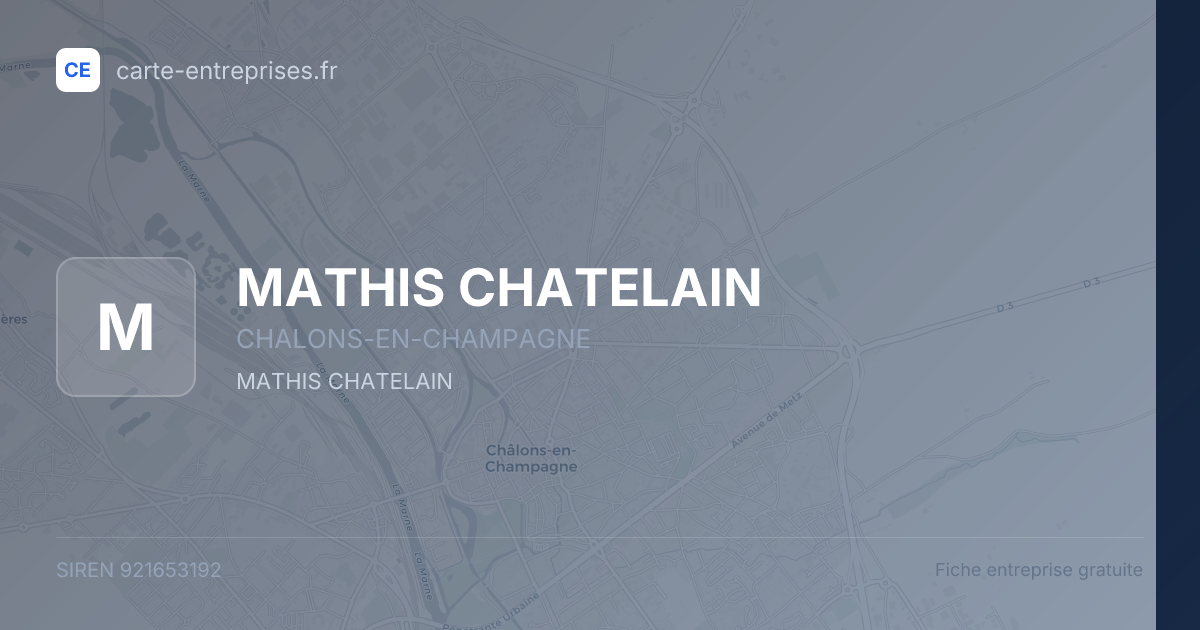 MATHIS CHATELAIN — 921653192 — fiche entreprise