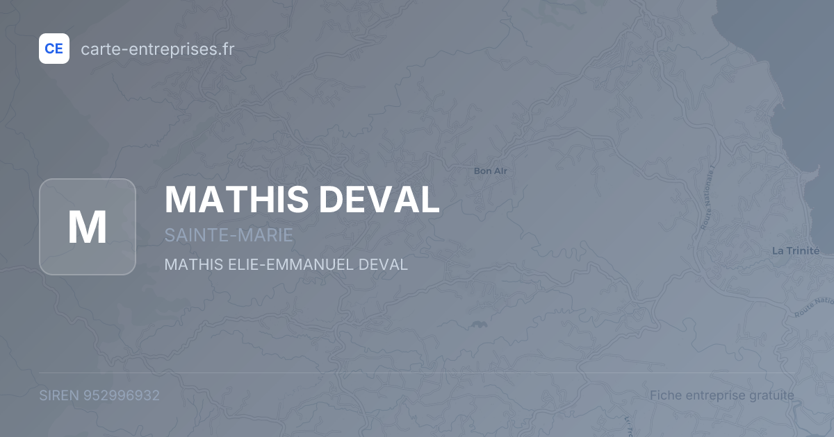 MATHIS DEVAL — 952996932 — fiche entreprise
