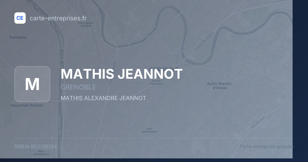 MATHIS JEANNOT — 852136134 — fiche entreprise