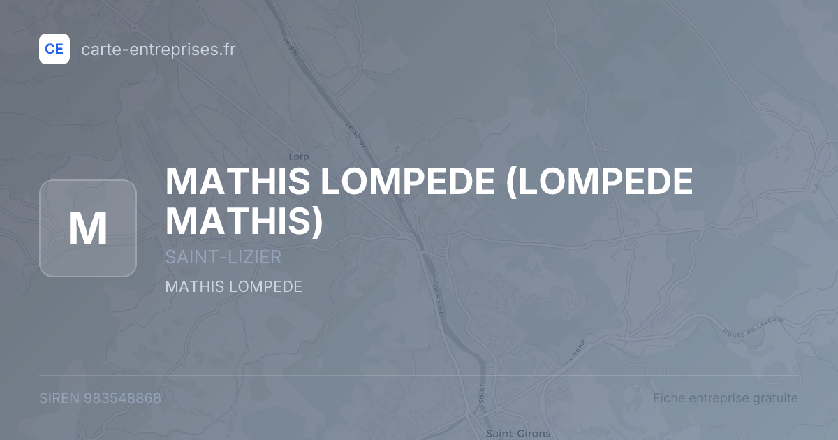 MATHIS LOMPEDE (LOMPEDE MATHIS) — 983548868 — fiche entreprise